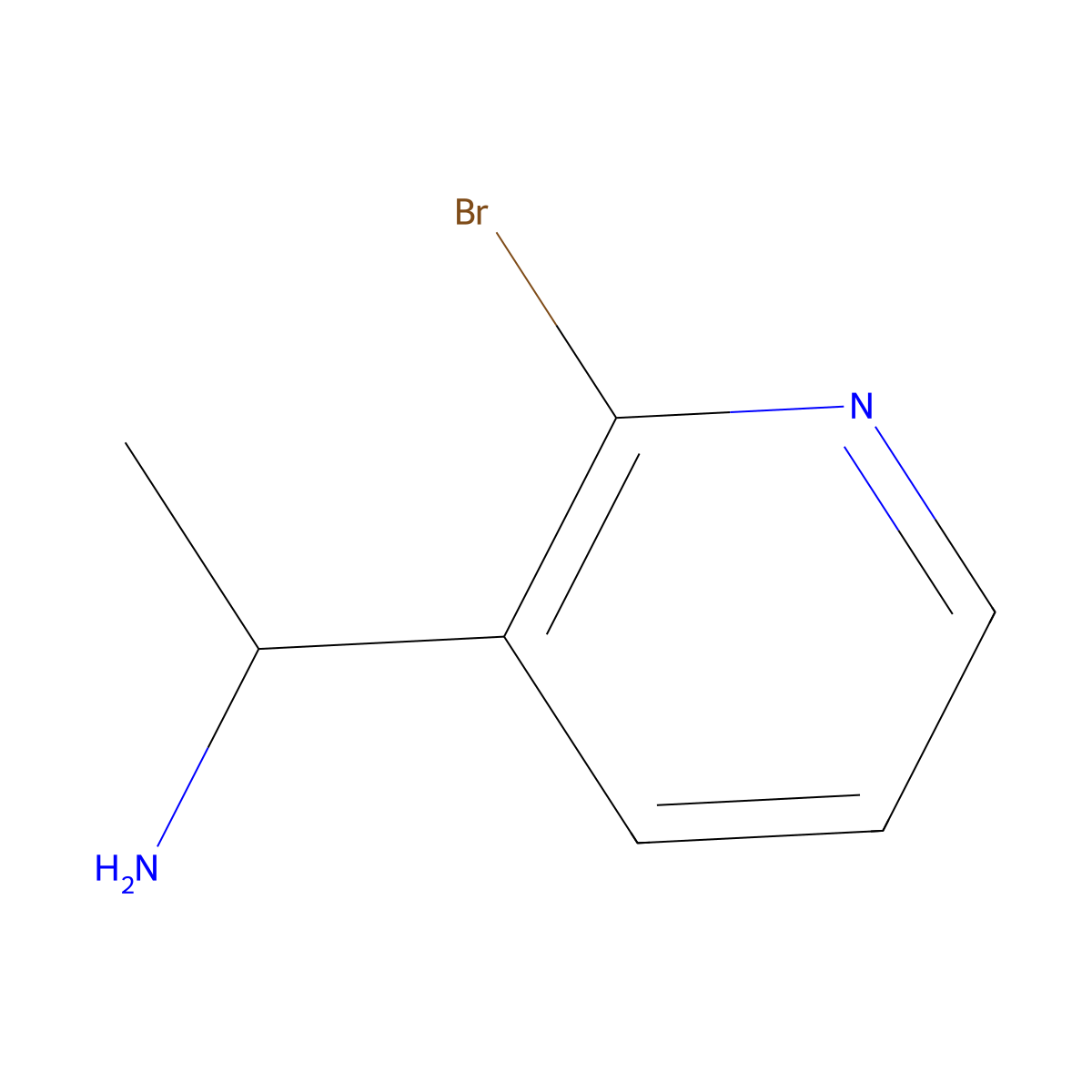 (1R)-1-(2-bromopyridin-3-yl)ethan-1-amine molecular structure, CAS 1213366-51-8