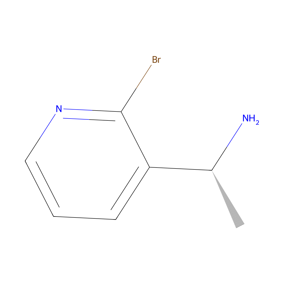 (1R)-1-(2-bromopyridin-3-yl)ethan-1-amine molecular structure, CAS 1213366-51-8