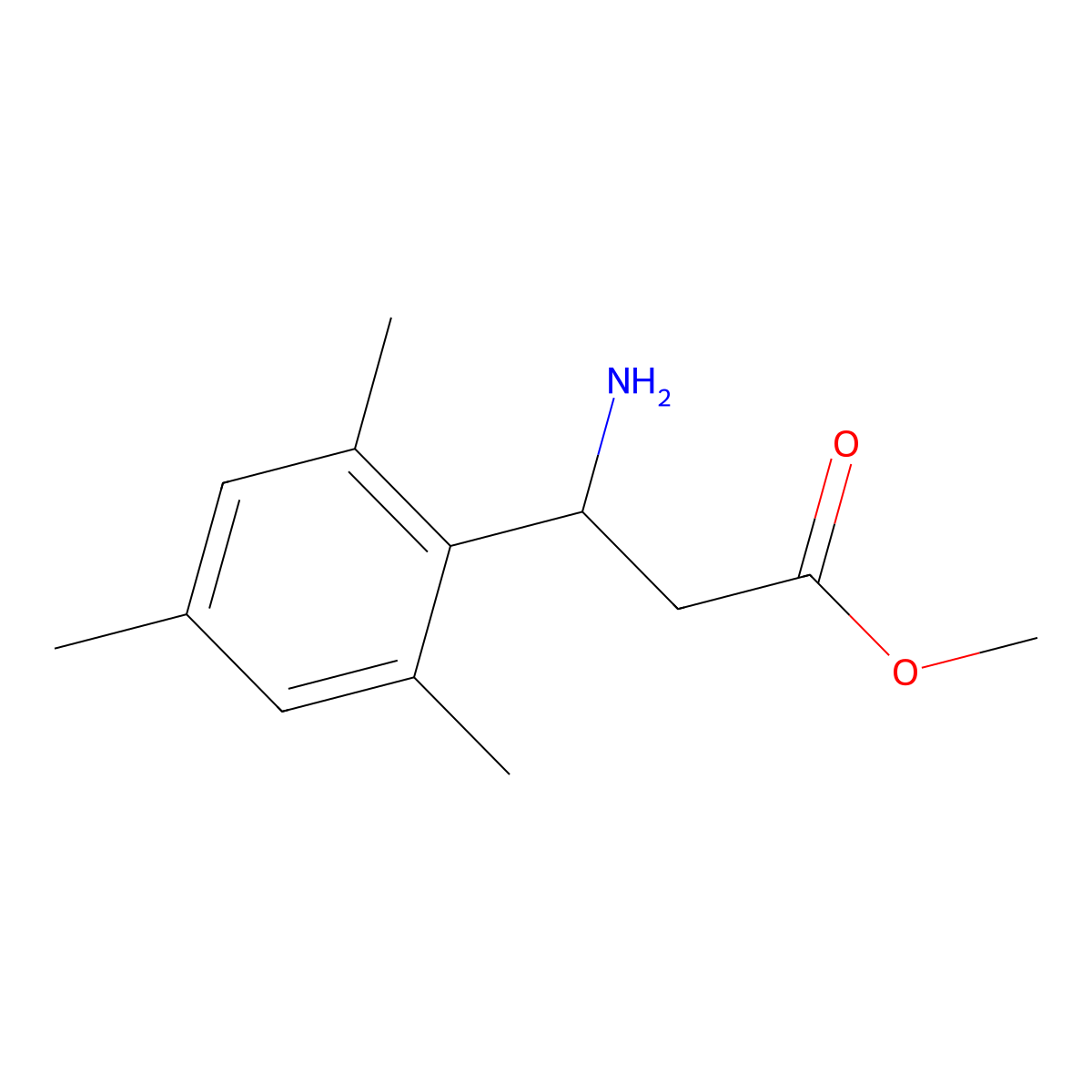 Methyl (s)-3-amino-3-mesitylpropanoate molecular structure, CAS 1213367-43-1