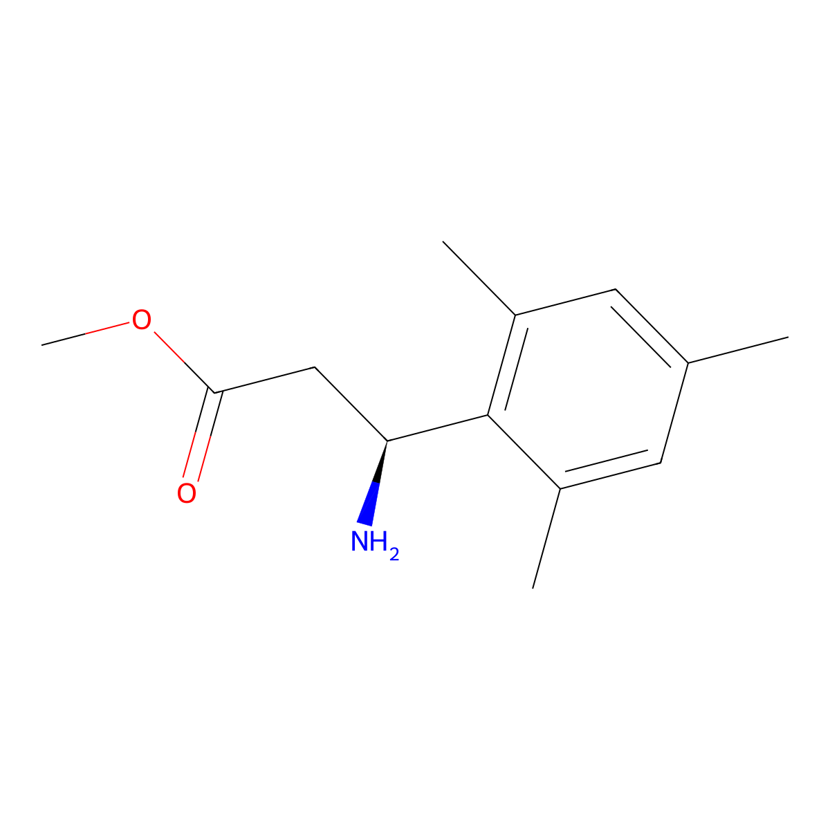 Methyl (s)-3-amino-3-mesitylpropanoate molecular structure, CAS 1213367-43-1