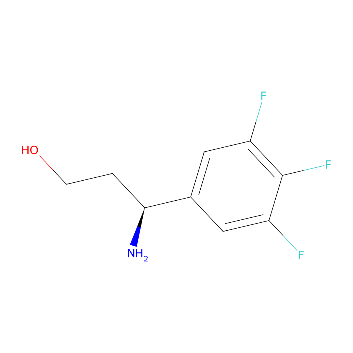 (3S)-3-Amino-3-(3,4,5-trifluorophenyl)propan-1-OL molecular structure, CAS 1213367-58-8