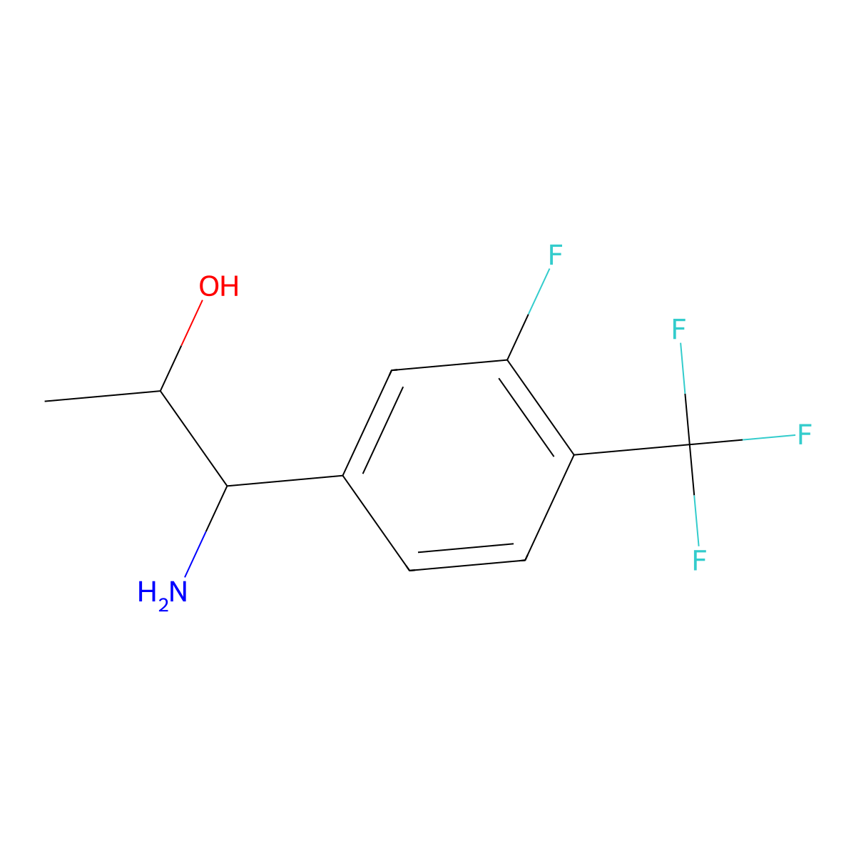(1S,2R)-1-Amino-1-[3-fluoro-4-(trifluoromethyl)phenyl]propan-2-OL molecular structure, CAS 1213367-63-5