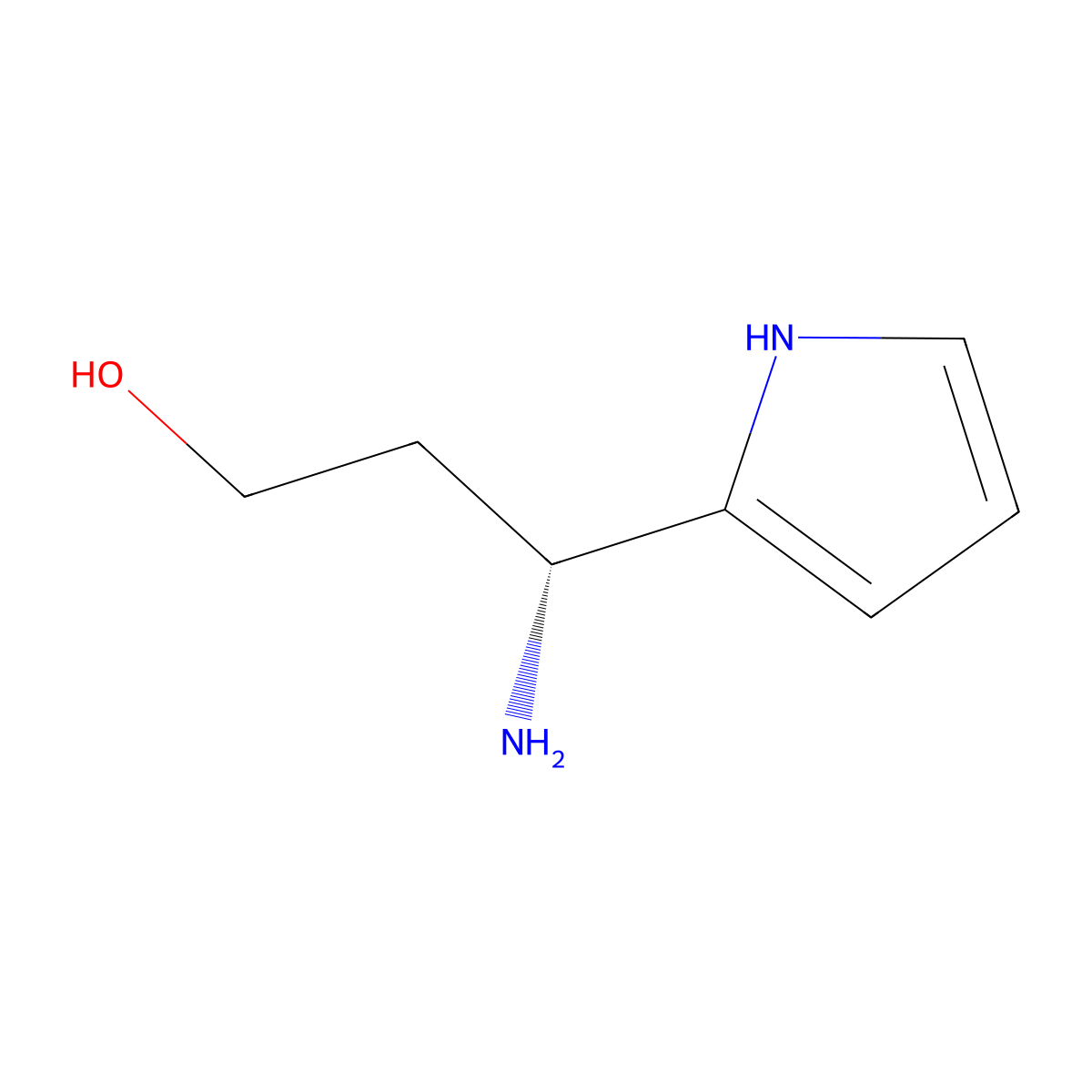 (3R)-3-amino-3-(1H-pyrrol-2-yl)propan-1-ol molecular structure, CAS 1213371-82-4