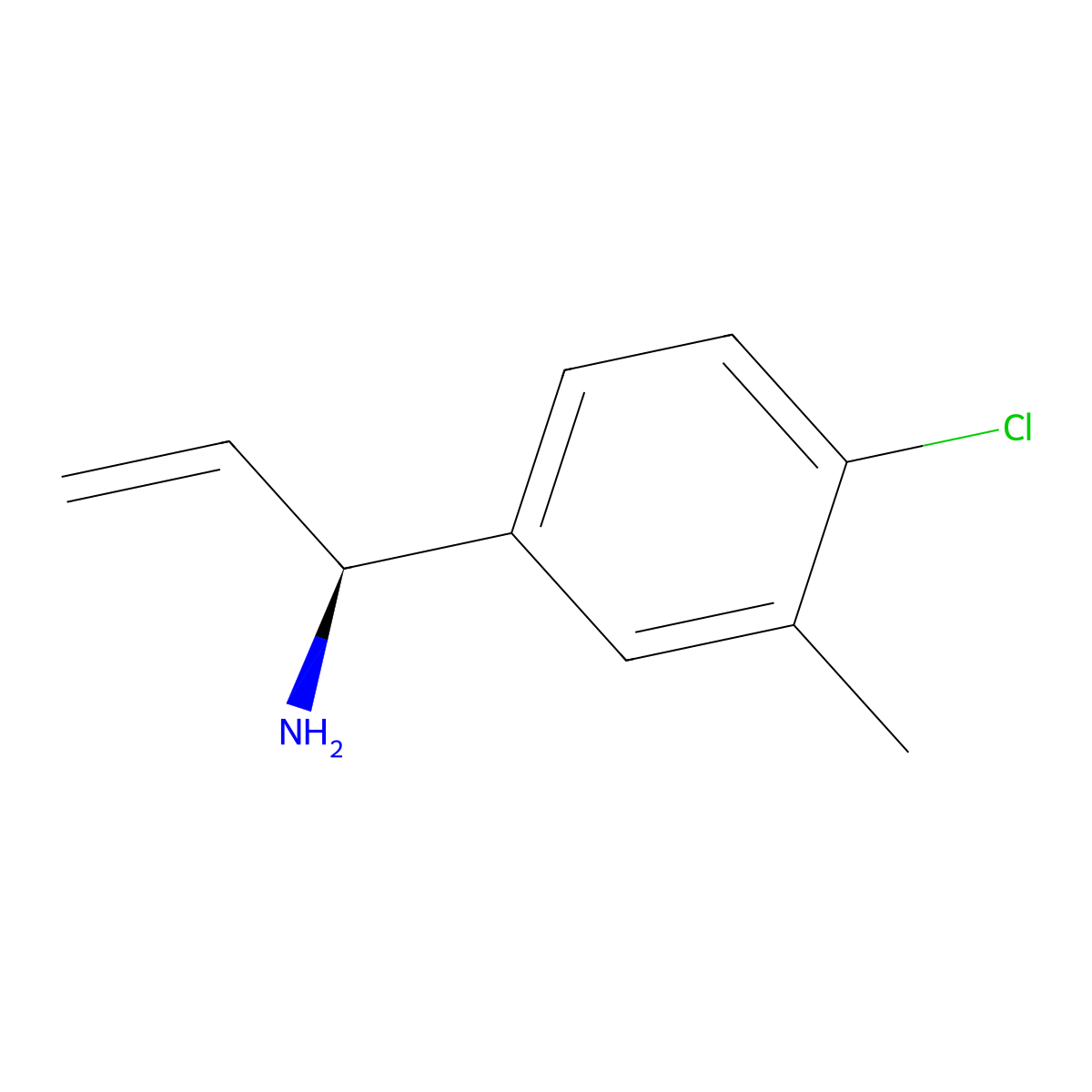(1S)-1-(4-Chloro-3-methylphenyl)prop-2-enylamine molecular structure, CAS 1213372-19-0