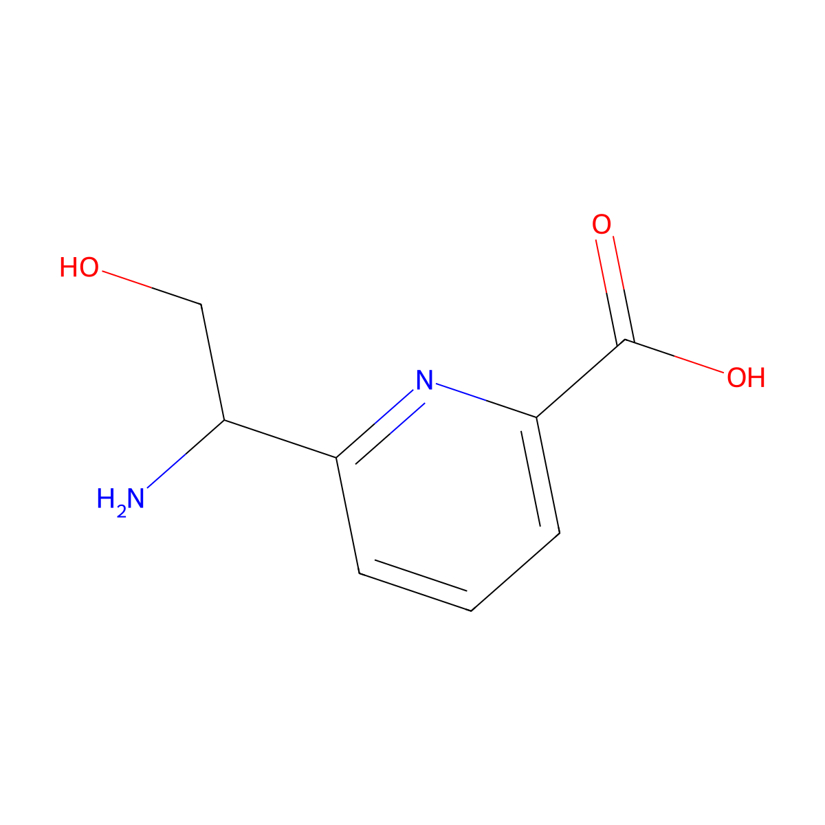 6-((1s)-1-Amino-2-hydroxyethyl)pyridine-2-carboxylic acid molecular structure, CAS 1213372-49-6