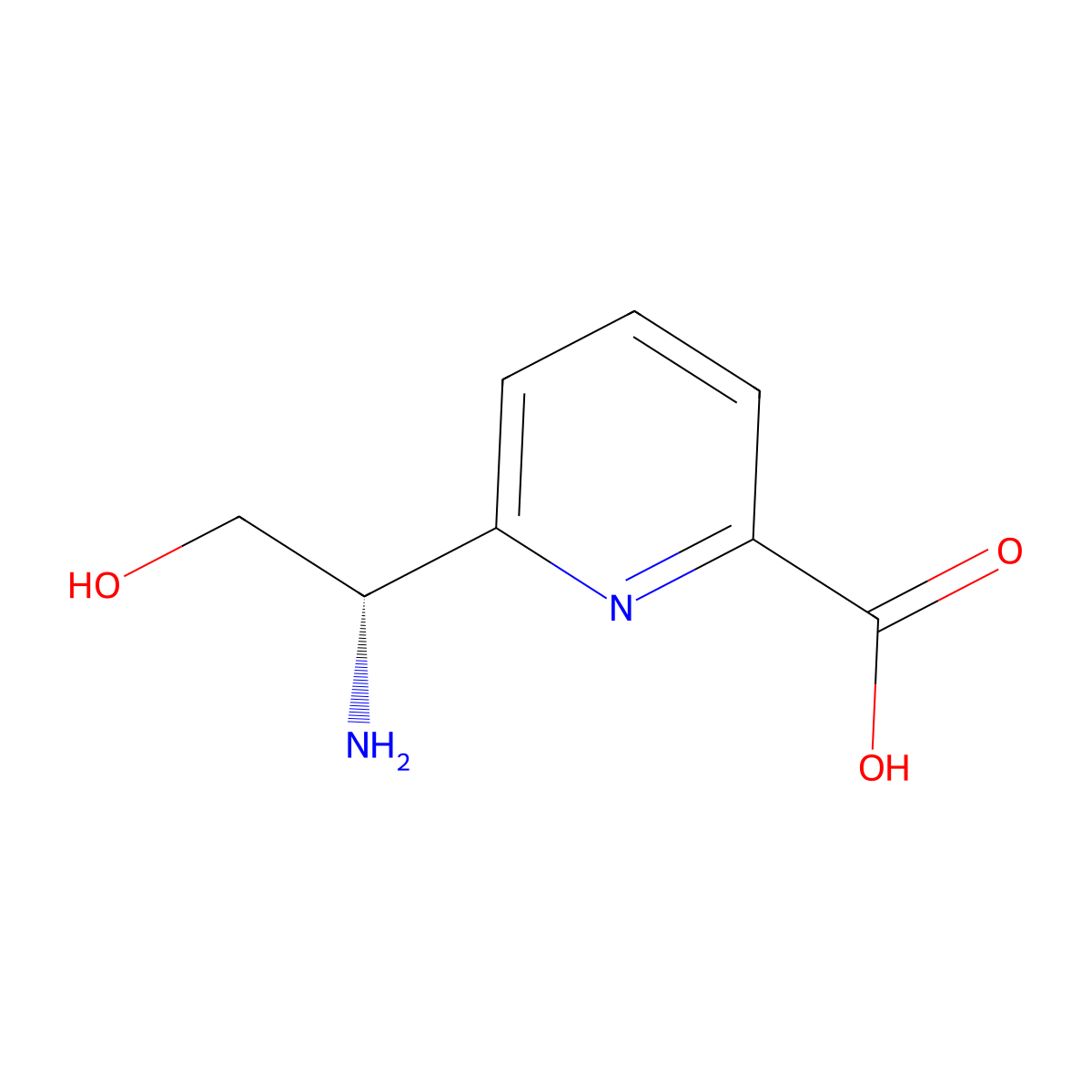 6-((1s)-1-Amino-2-hydroxyethyl)pyridine-2-carboxylic acid molecular structure, CAS 1213372-49-6