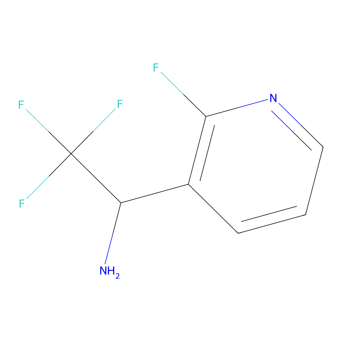 (I+/-S)-2-Fluoro-I+/--(trifluoromethyl)-3-pyridinemethanamine molecular structure, CAS 1213373-15-9