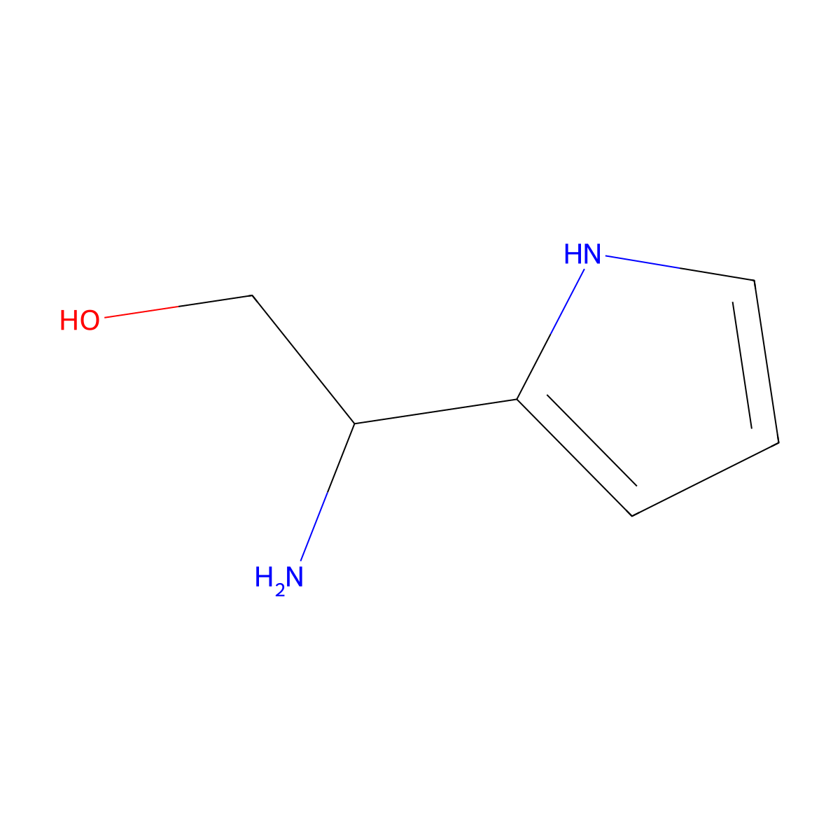 (2S)-2-amino-2-(1H-pyrrol-2-yl)ethan-1-ol molecular structure, CAS 1213378-08-5