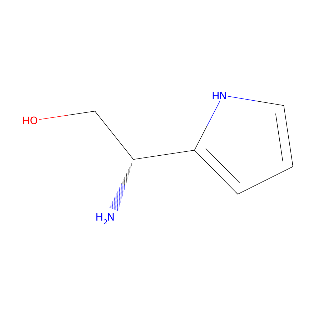 (2S)-2-amino-2-(1H-pyrrol-2-yl)ethan-1-ol molecular structure, CAS 1213378-08-5