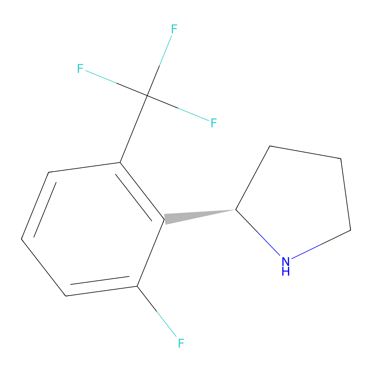 (S)-2-(2-Fluoro-6-(trifluoromethyl)phenyl)pyrrolidine molecular structure, CAS 1213378-49-4