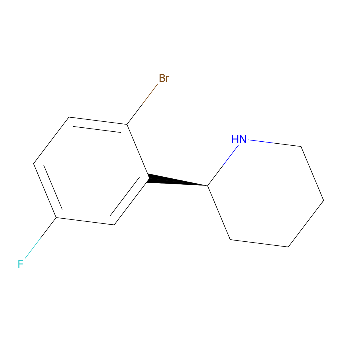 (S)-2-(2-Bromo-5-fluorophenyl)piperidine molecular structure, CAS 1213378-58-5