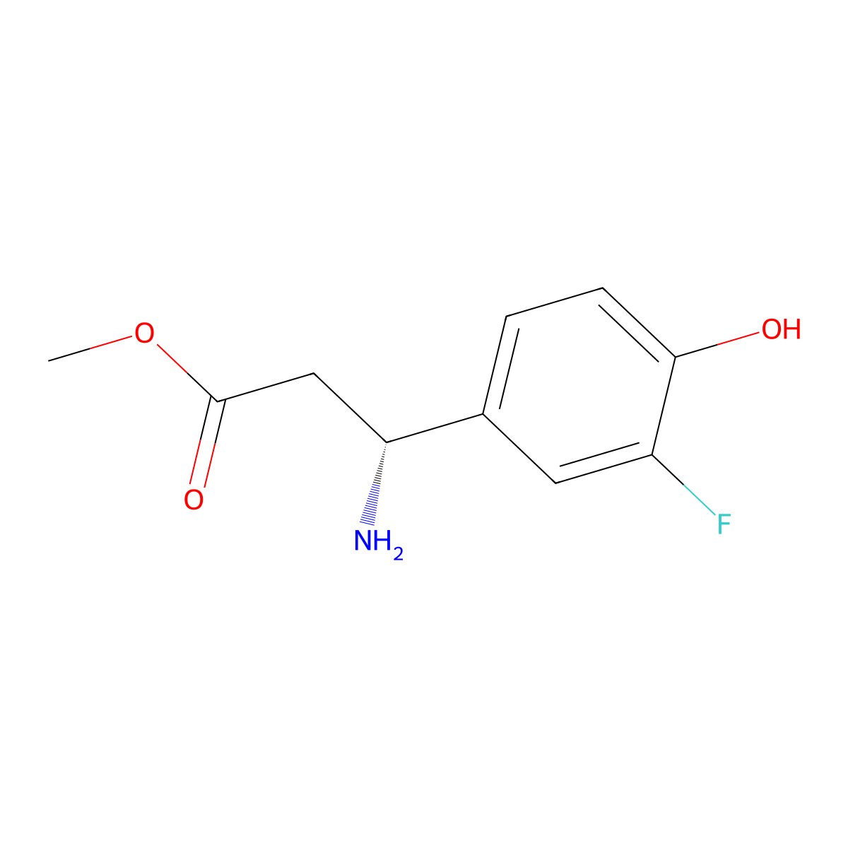Methyl (R)-3-amino-3-(3-fluoro-4-hydroxyphenyl)propanoate molecular structure, CAS 1213379-65-7