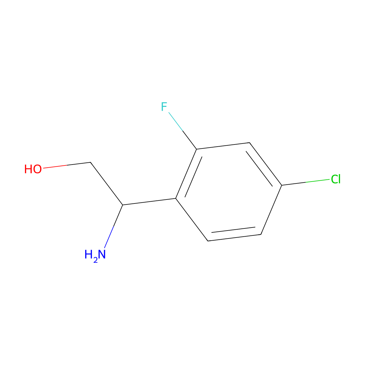 (2S)-2-amino-2-(4-chloro-2-fluorophenyl)ethan-1-ol molecular structure, CAS 1213380-11-0