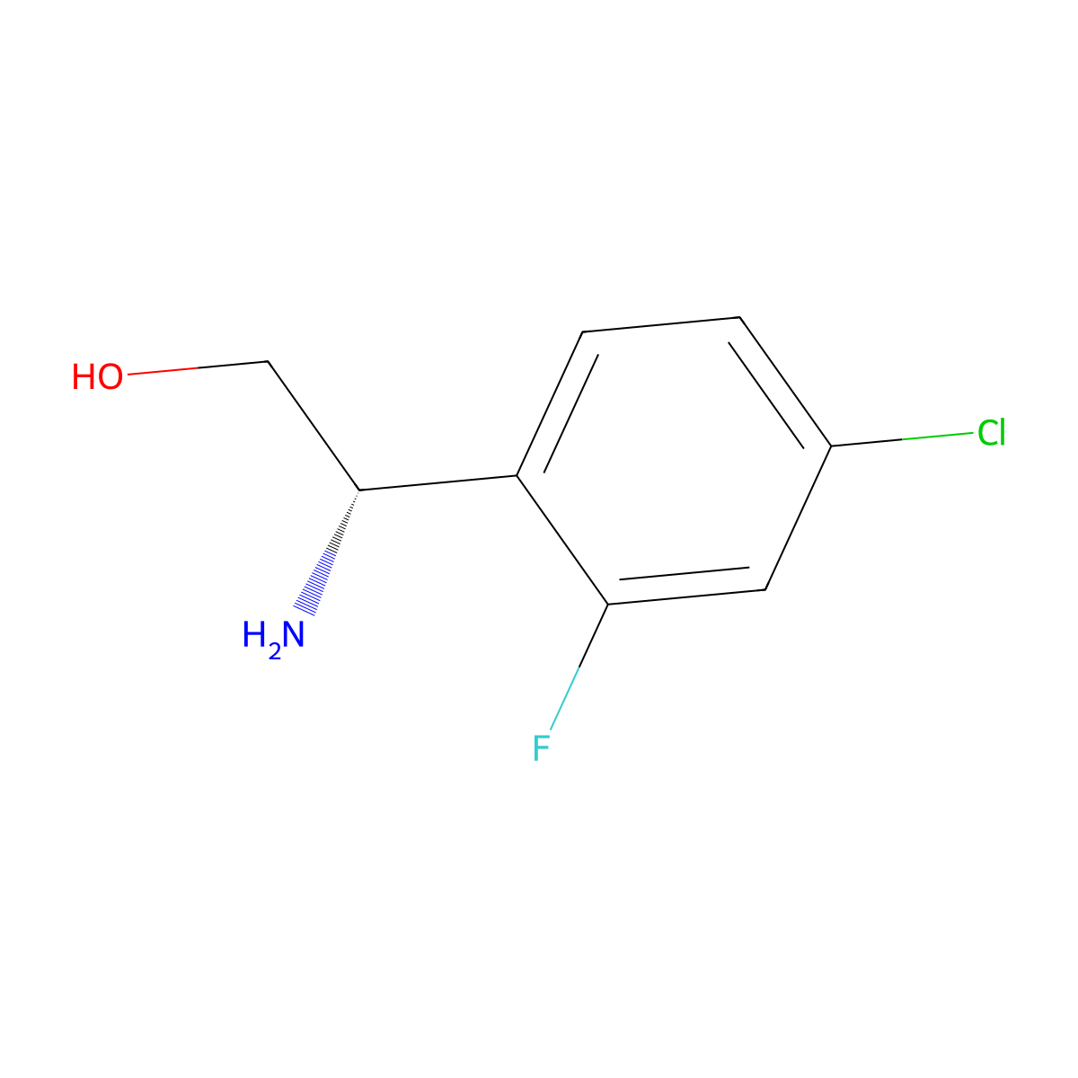 (2S)-2-amino-2-(4-chloro-2-fluorophenyl)ethan-1-ol molecular structure, CAS 1213380-11-0