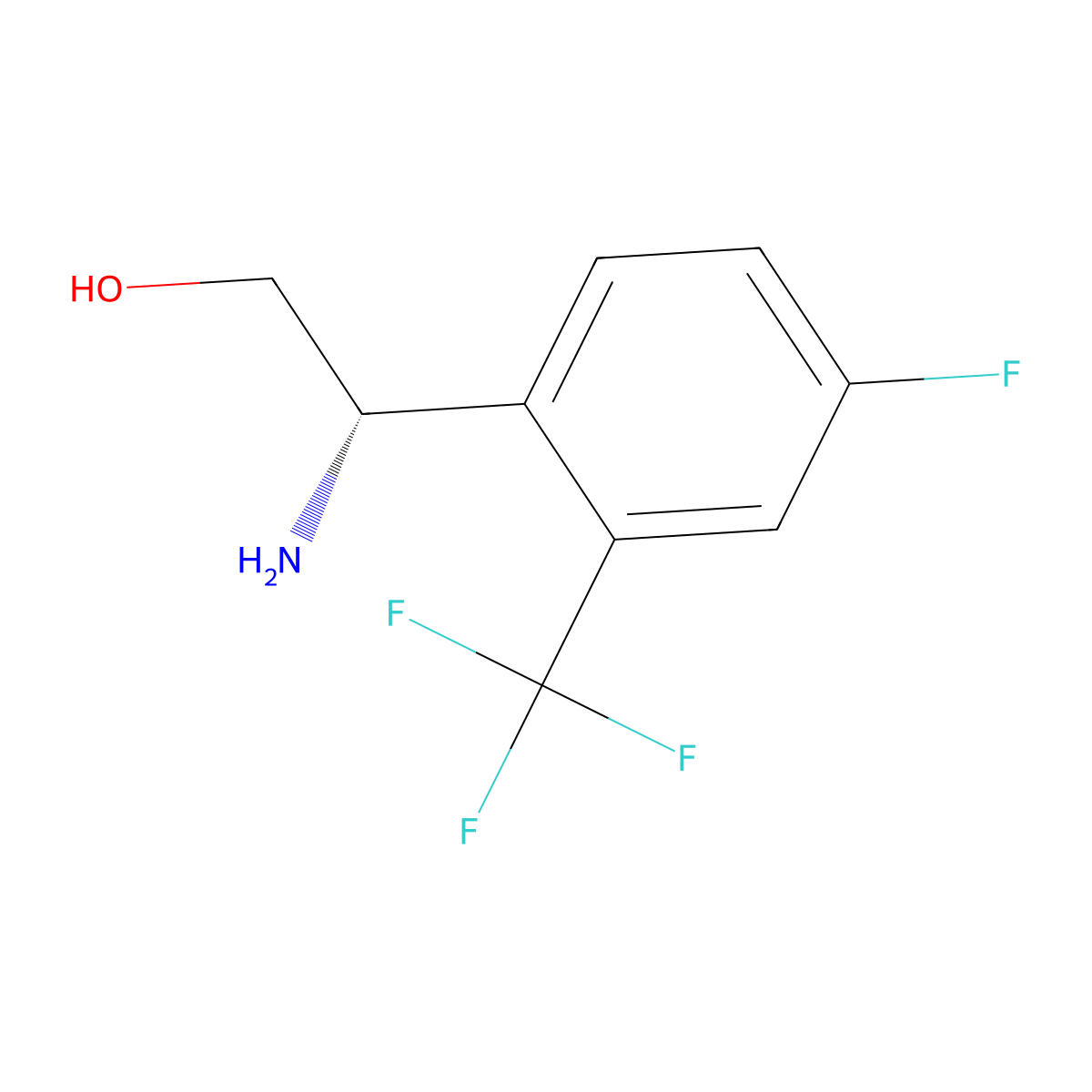 (s)-2-Amino-2-(4-fluoro-2-(trifluoromethyl)phenyl)ethan-1-ol molecular structure, CAS 1213380-37-0