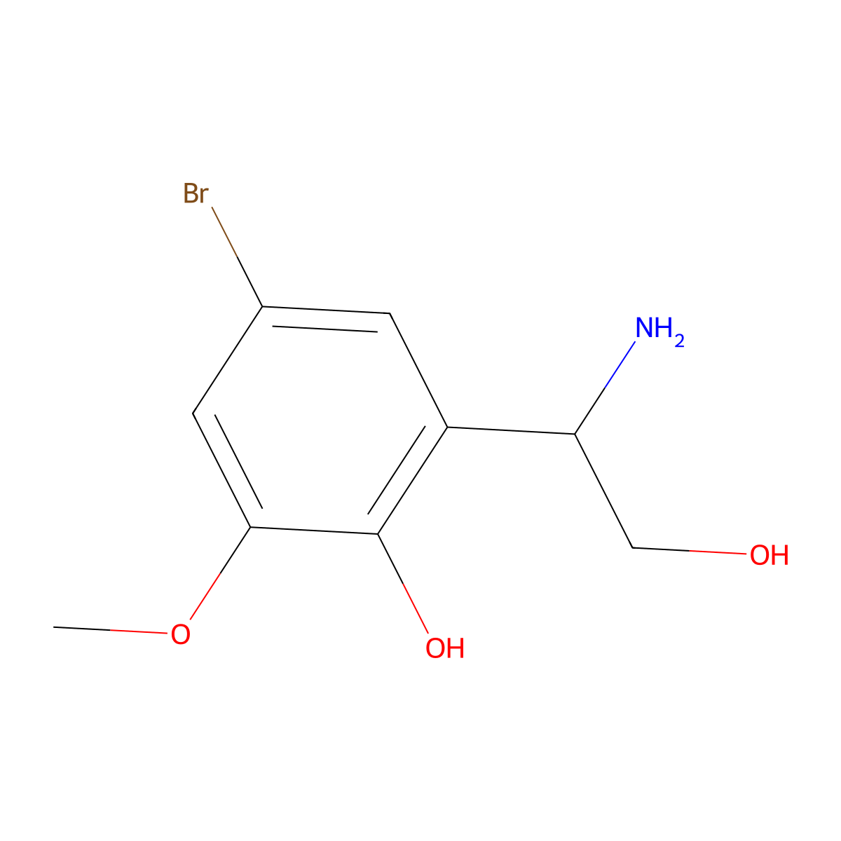 2-[(1R)-1-Amino-2-hydroxyethyl]-4-bromo-6-methoxyphenol molecular structure, CAS 1213381-03-3