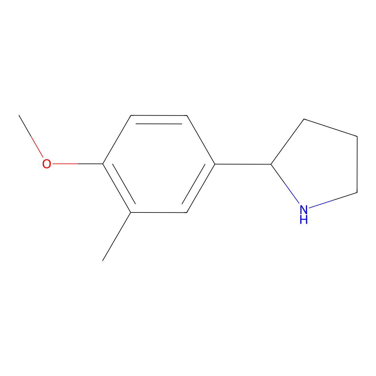 (R)-2-(4-Methoxy-3-methylphenyl)pyrrolidine molecular structure, CAS 1213381-72-6