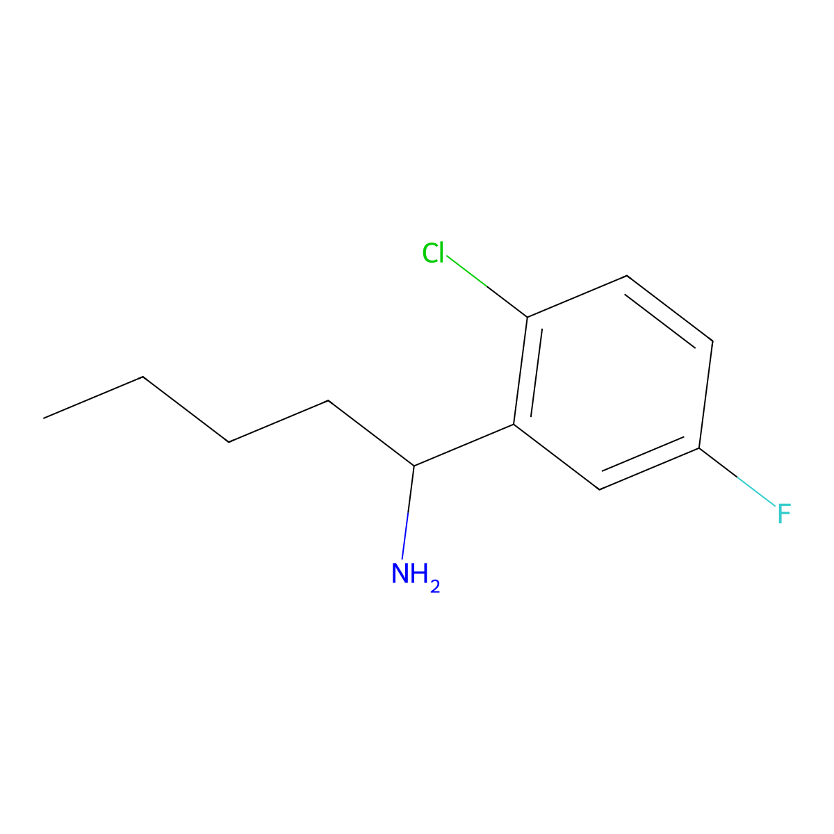 (S)-1-(2-Chloro-5-fluorophenyl)pentan-1-amine molecular structure, CAS 1213382-58-1