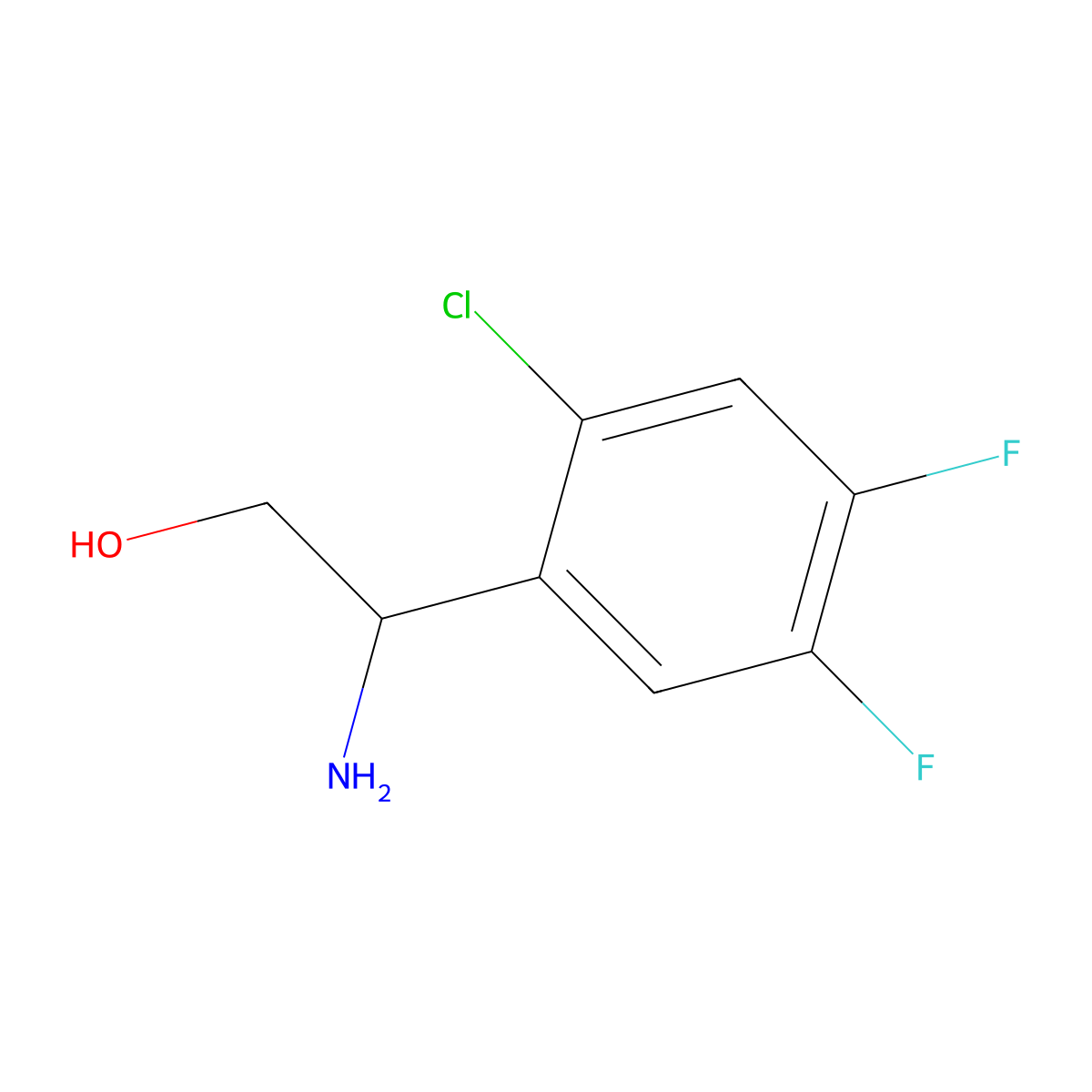 (r)-2-Amino-2-(2-chloro-4,5-difluorophenyl)ethan-1-ol molecular structure, CAS 1213383-19-7