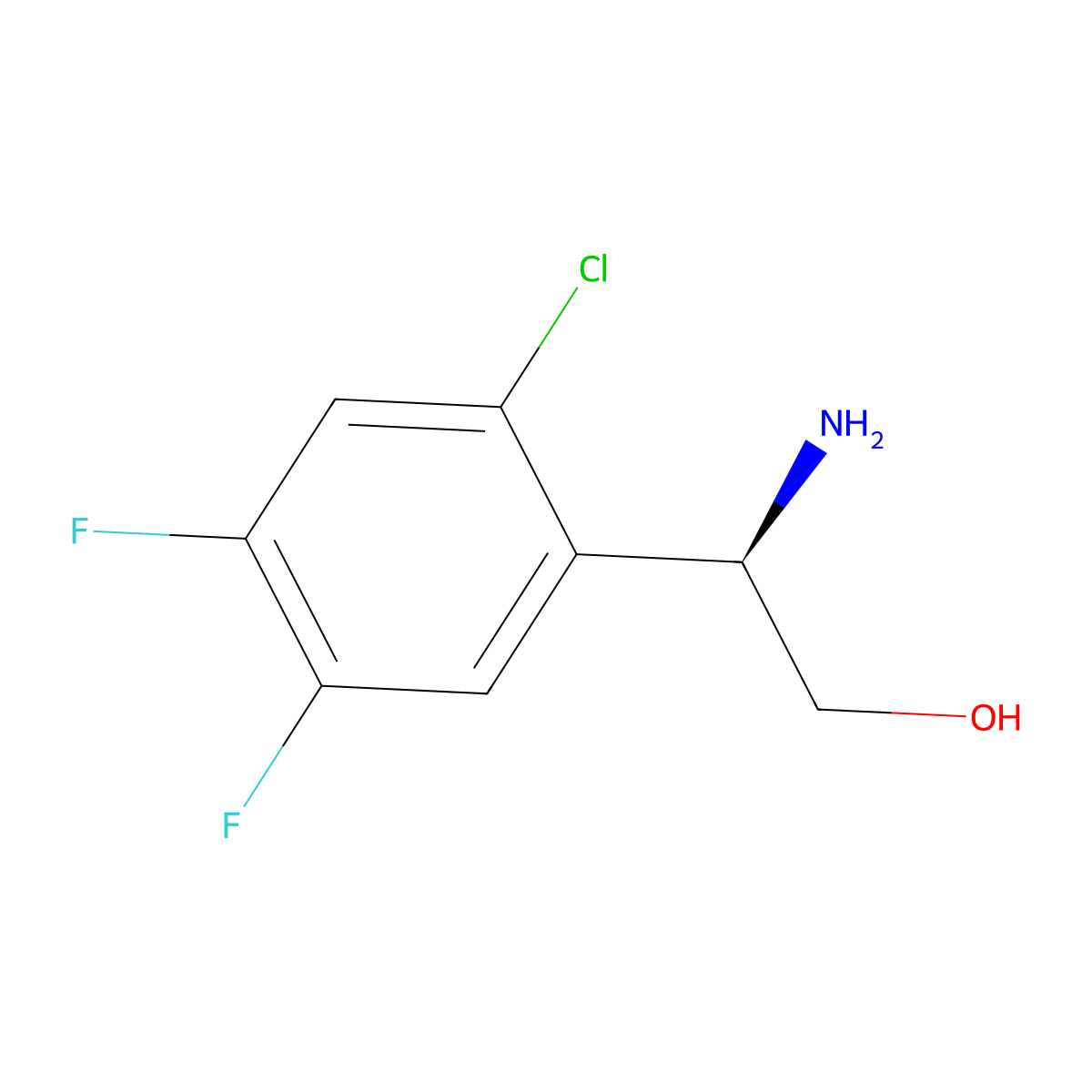 (r)-2-Amino-2-(2-chloro-4,5-difluorophenyl)ethan-1-ol molecular structure, CAS 1213383-19-7