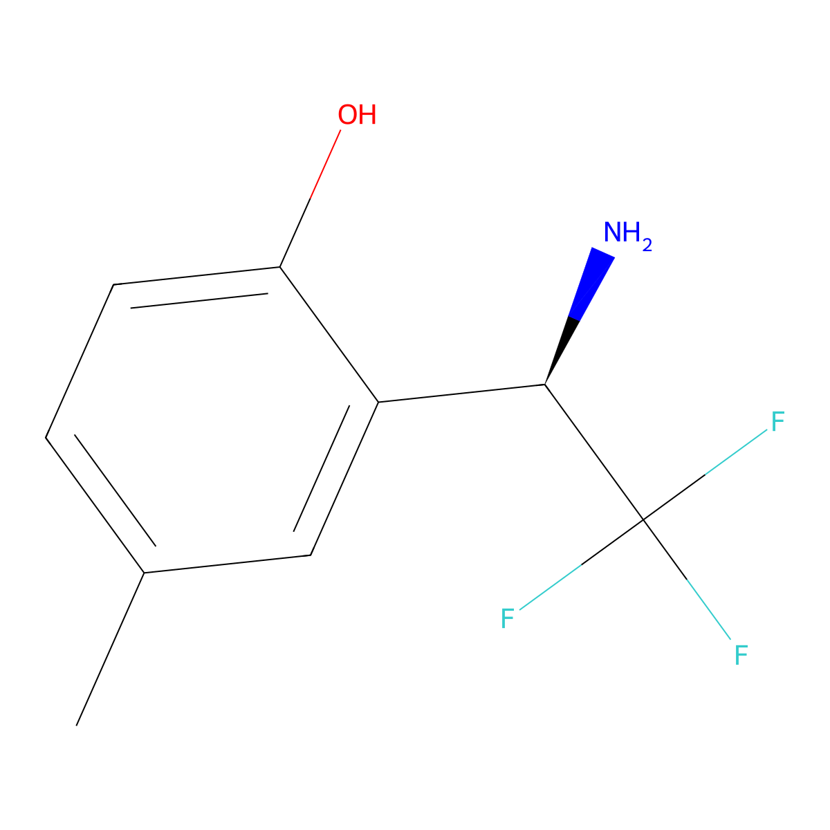 (R)-2-(1-Amino-2,2,2-trifluoroethyl)-4-methylphenol molecular structure, CAS 1213383-52-8