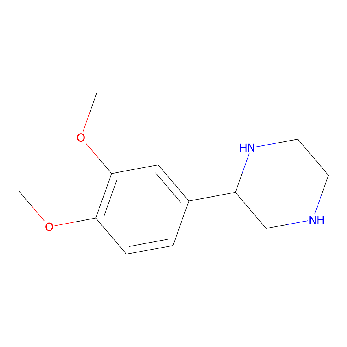 (R)-2-(3,4-Dimethoxyphenyl)piperazine molecular structure, CAS 1213383-80-2