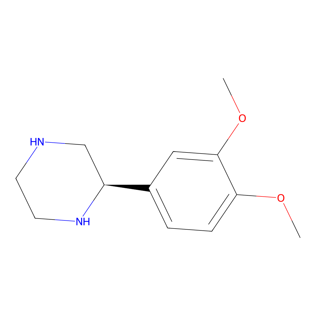 (R)-2-(3,4-Dimethoxyphenyl)piperazine molecular structure, CAS 1213383-80-2