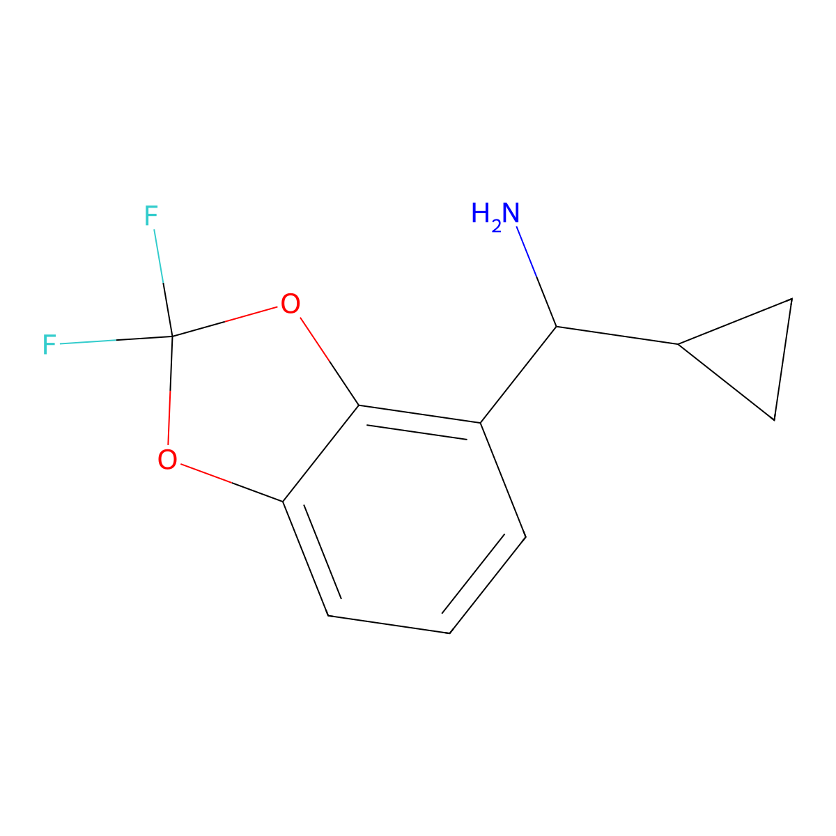 (I+/-R)-I+/--Cyclopropyl-2,2-difluoro-1,3-benzodioxole-4-methanamine molecular structure, CAS 1213385-60-4