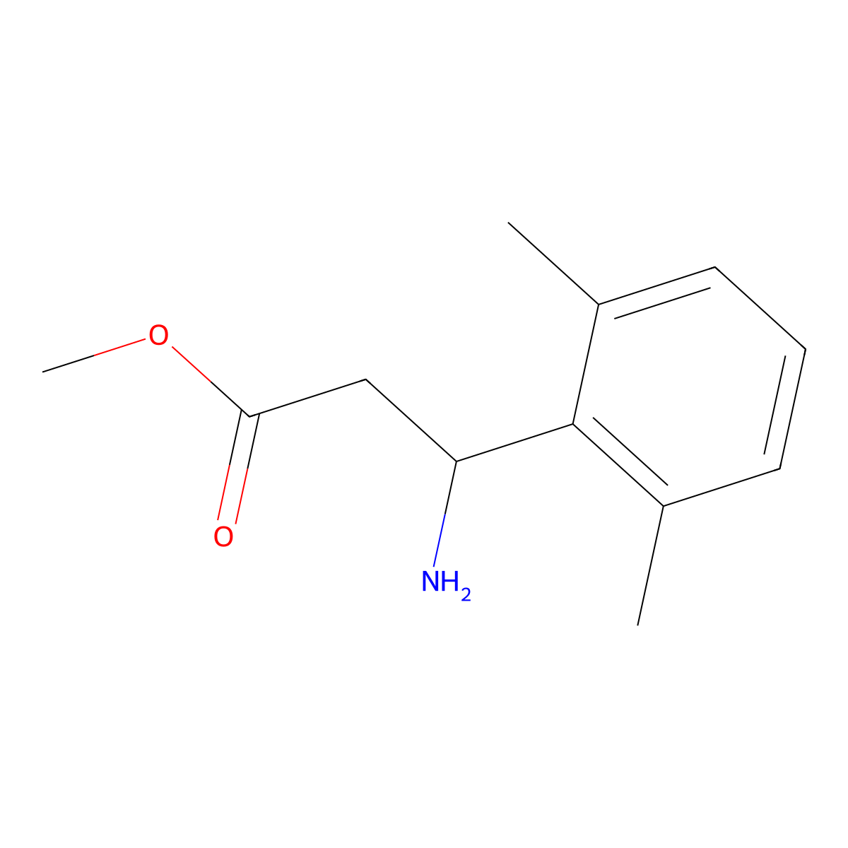methyl (3S)-3-amino-3-(2,6-dimethylphenyl)propanoate molecular structure, CAS 1213387-16-6