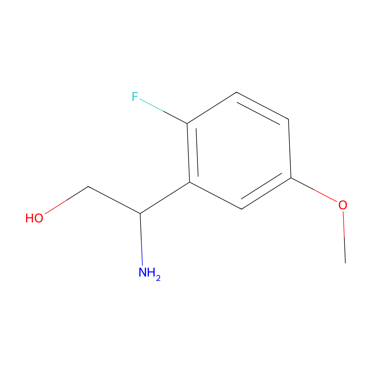 (R)-2-Amino-2-(2-fluoro-5-methoxyphenyl)ethan-1-ol molecular structure, CAS 1213387-56-4