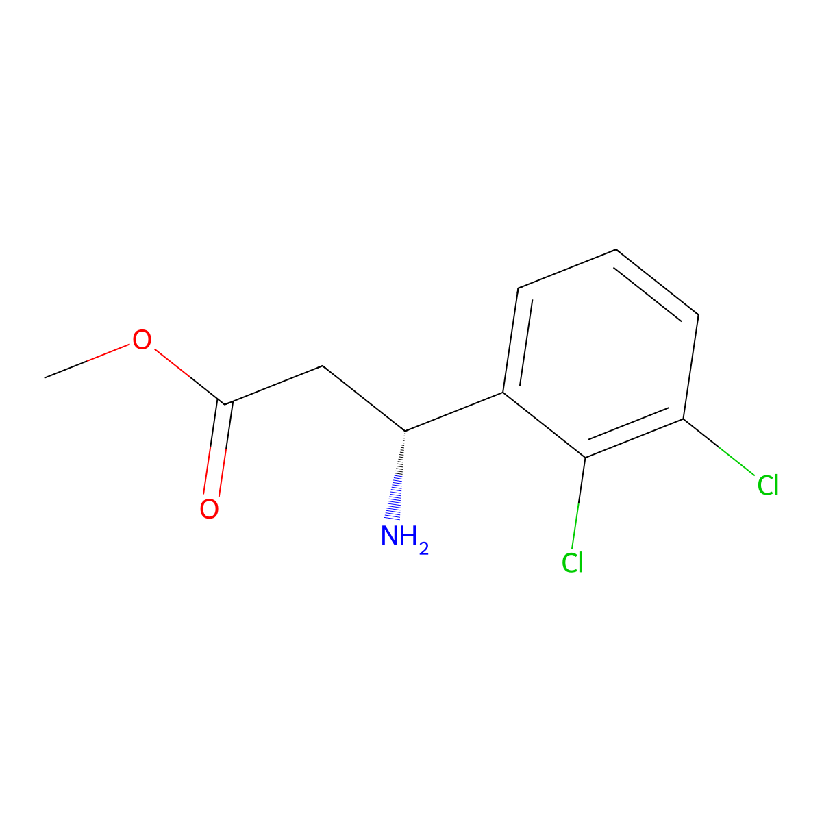 methyl (3R)-3-amino-3-(2,3-dichlorophenyl)propanoate molecular structure, CAS 1213388-13-6
