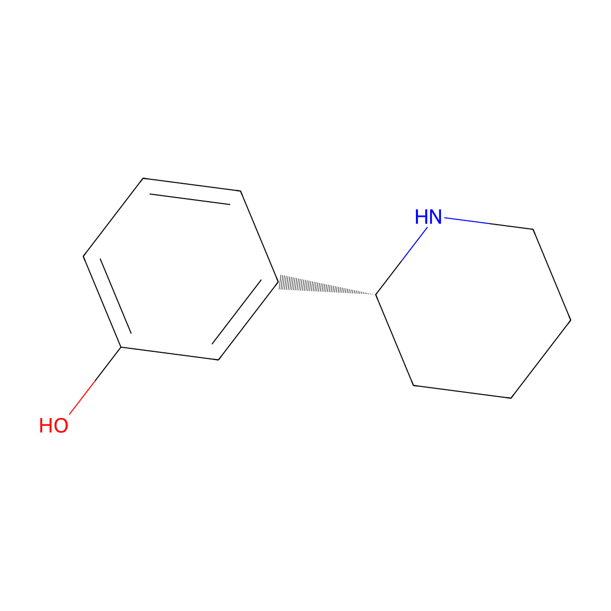 3-((2R)-2-Piperidyl)phenol molecular structure, CAS 1213388-85-2
