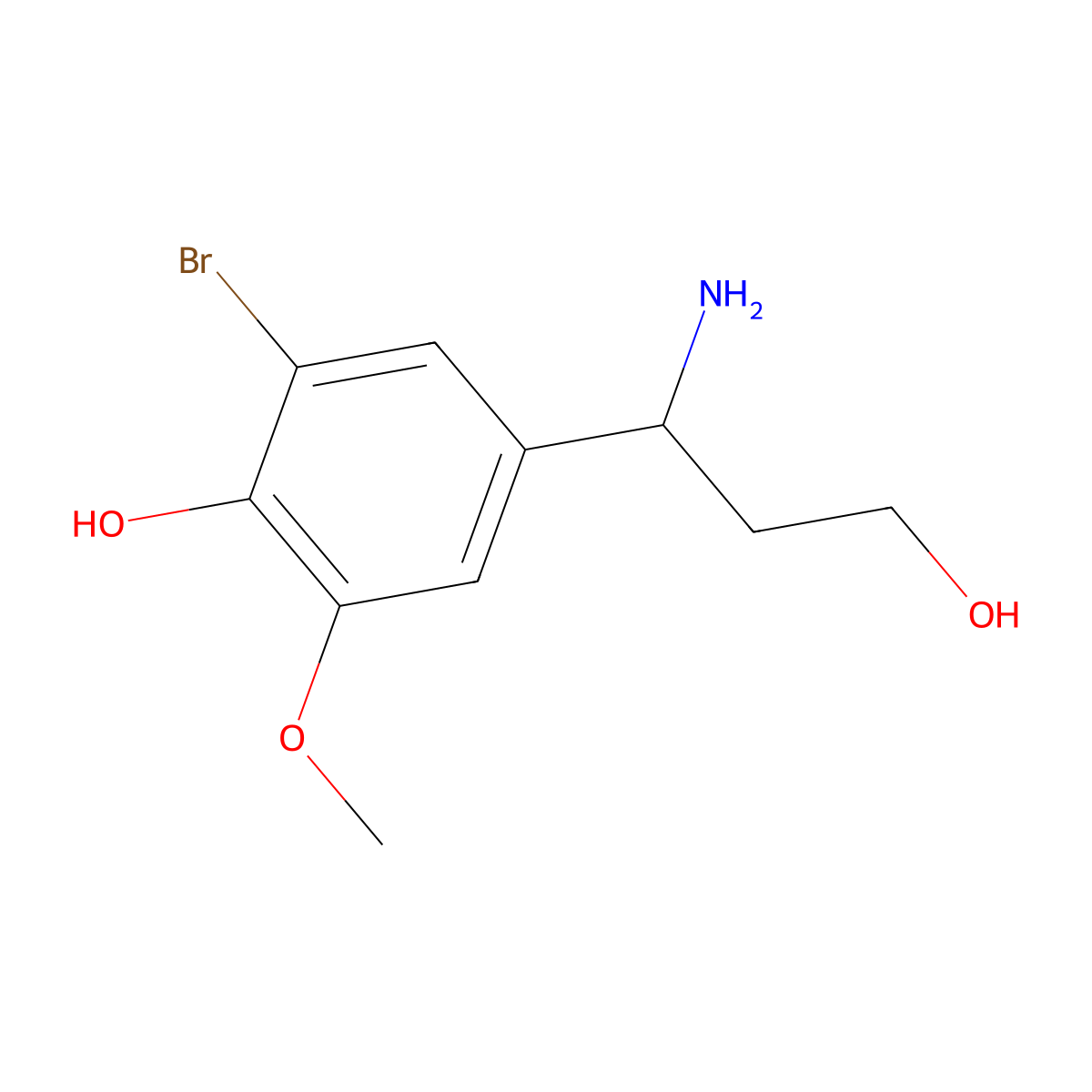 (I(3)R)-I(3)-Amino-3-bromo-4-hydroxy-5-methoxybenzenepropanol molecular structure, CAS 1213389-72-0