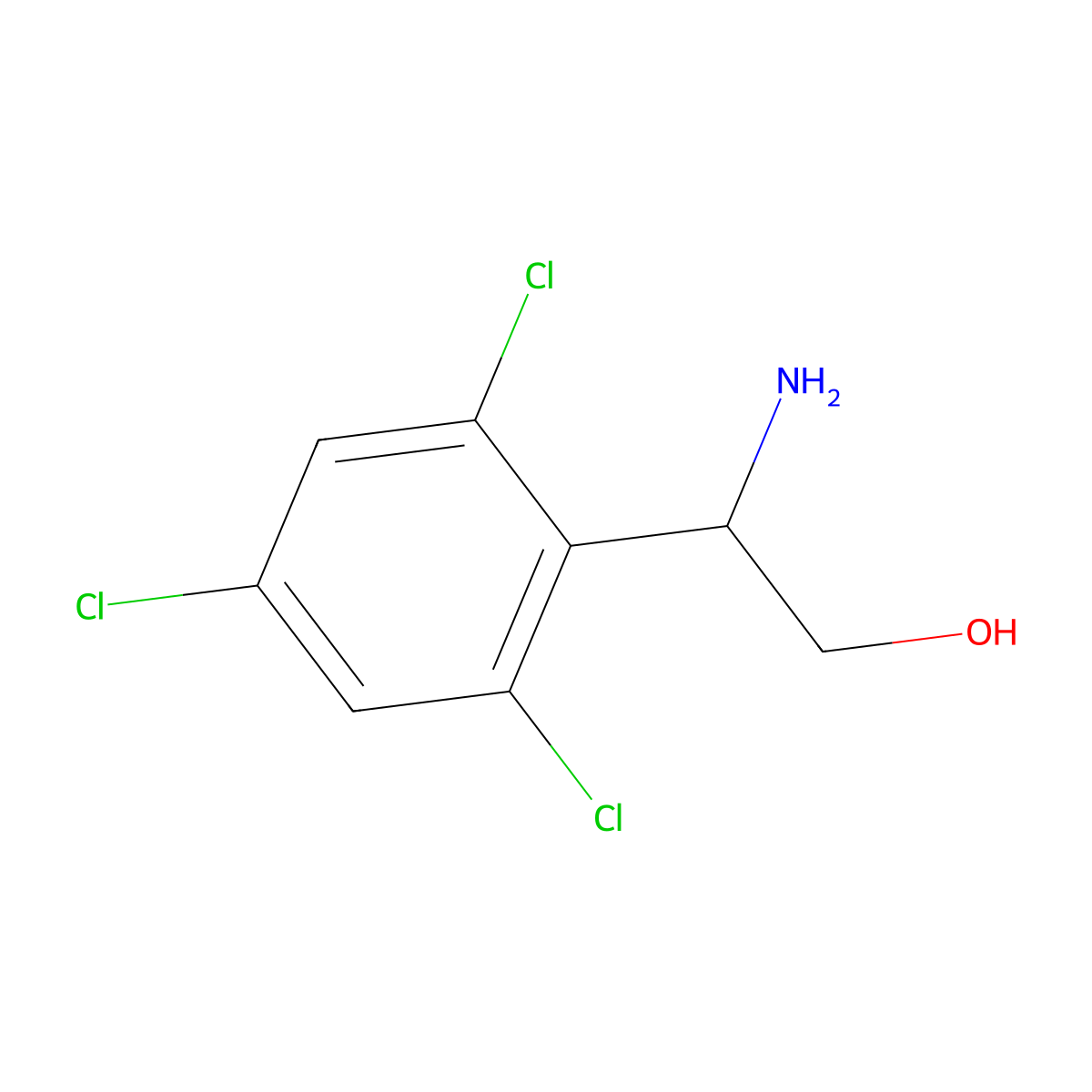 (s)-2-Amino-2-(2,4,6-trichlorophenyl)ethan-1-ol molecular structure, CAS 1213390-72-7