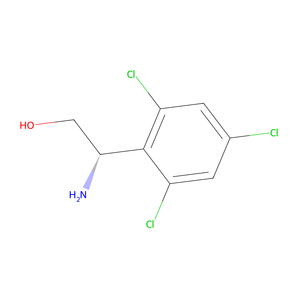 (s)-2-Amino-2-(2,4,6-trichlorophenyl)ethan-1-ol molecular structure, CAS 1213390-72-7