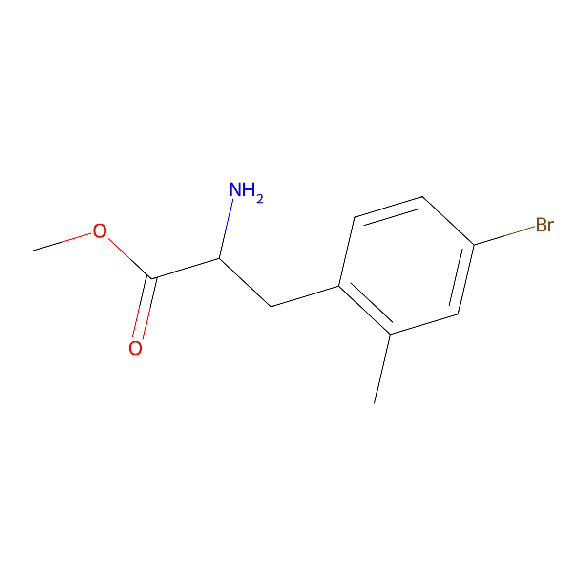 Methyl (S)-2-amino-3-(4-bromo-2-methylphenyl)propanoate molecular structure, CAS 1213391-06-0