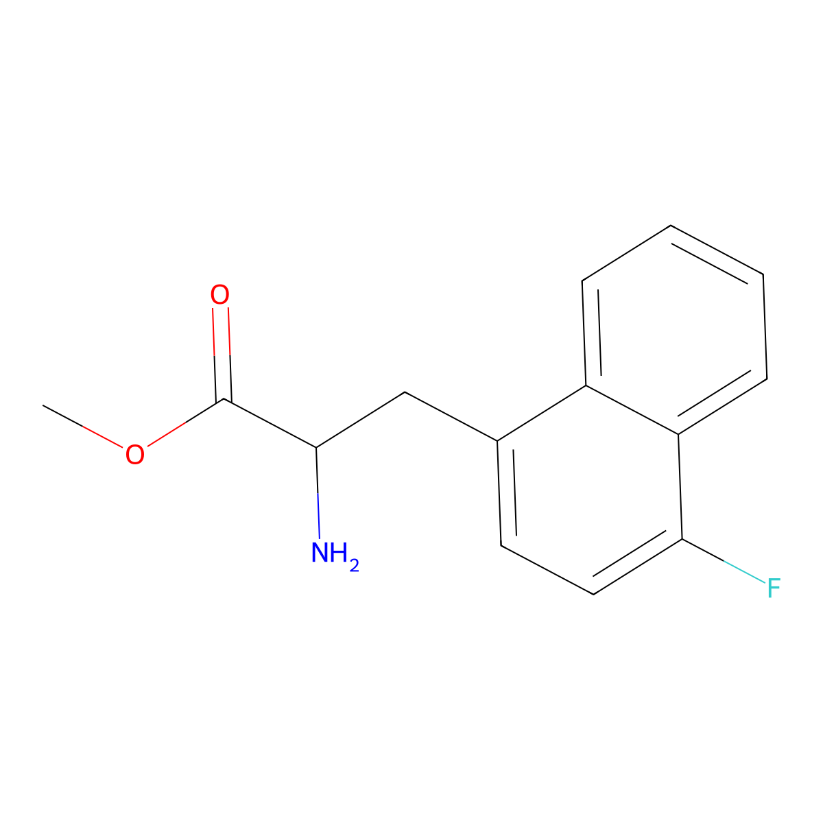 methyl (2S)-2-amino-3-(4-fluoronaphthalen-1-yl)propanoate molecular structure, CAS 1213392-48-3