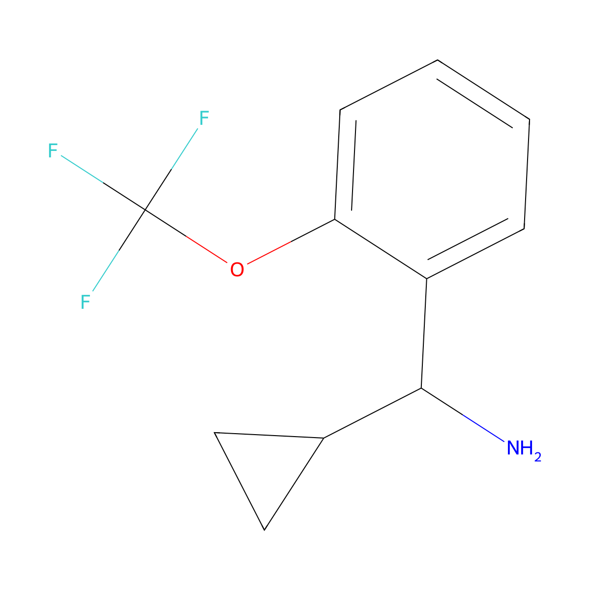 (S)-Cyclopropyl(2-(trifluoromethoxy)phenyl)methanamine molecular structure, CAS 1213393-44-2