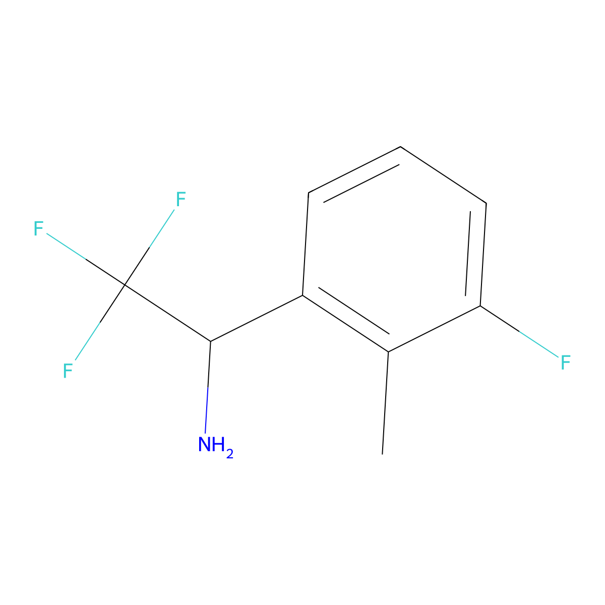 (R)-2,2,2-Trifluoro-1-(3-fluoro-2-methylphenyl)ethan-1-amine molecular structure, CAS 1213394-32-1