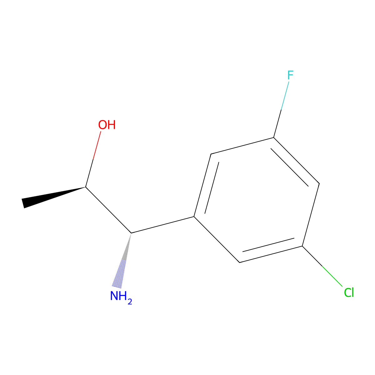(1S,2R)-1-Amino-1-(5-chloro-3-fluorophenyl)propan-2-OL molecular structure, CAS 1213394-46-7