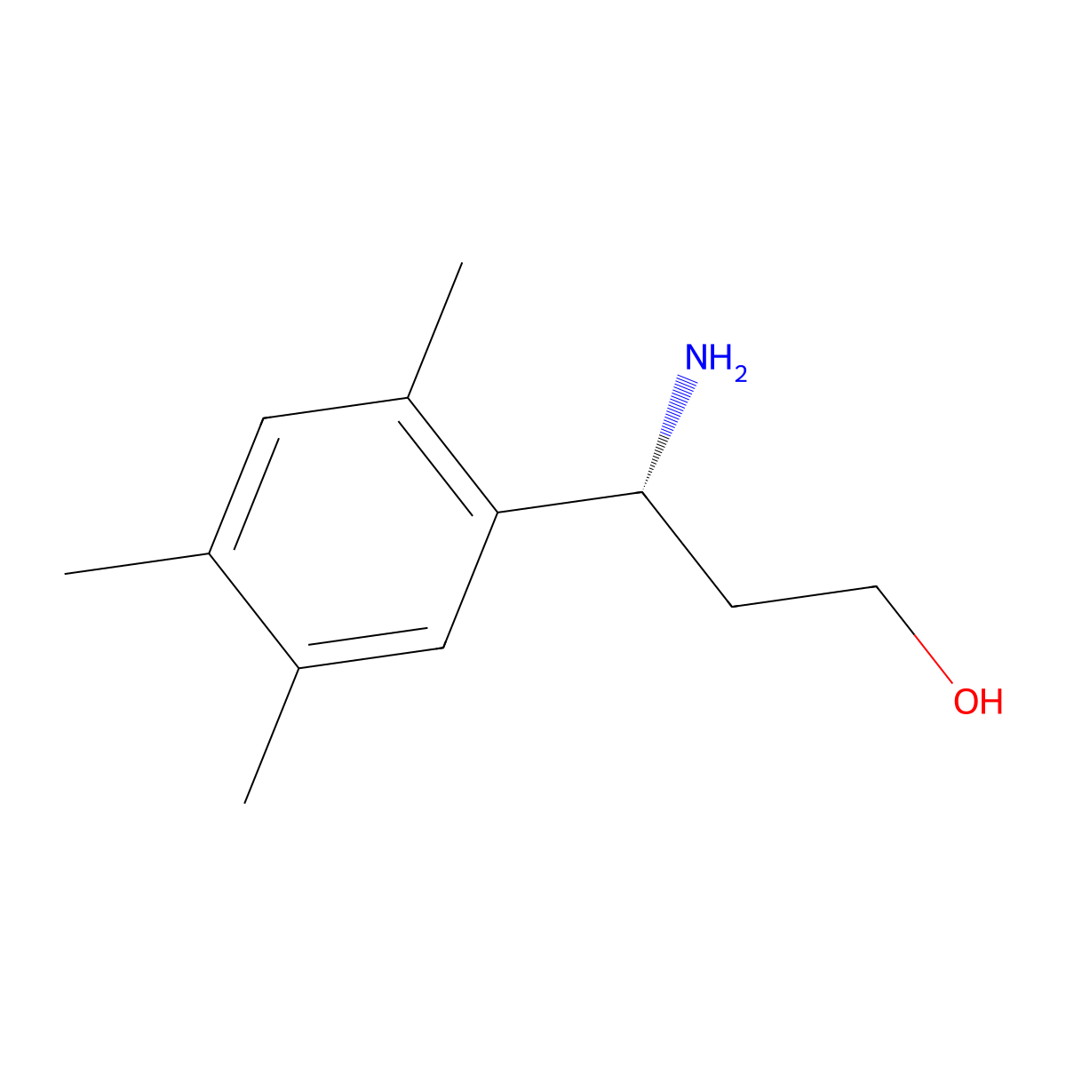 (3R)-3-amino-3-(2,4,5-trimethylphenyl)propan-1-ol molecular structure, CAS 1213394-60-5
