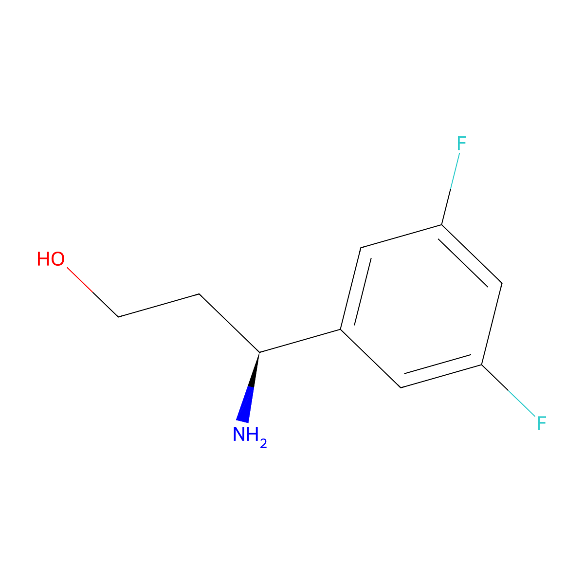 (3S)-3-Amino-3-(3,5-difluorophenyl)propan-1-OL molecular structure, CAS 1213396-91-8