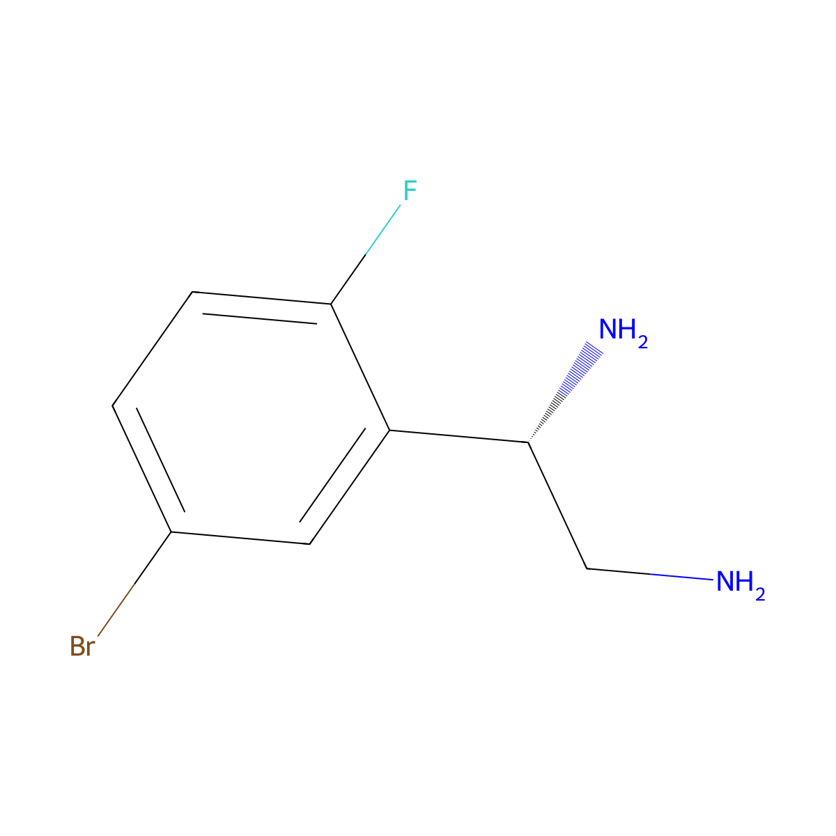 (1S)-1-(5-Bromo-2-fluorophenyl)ethane-1,2-diamine molecular structure, CAS 1213397-23-9