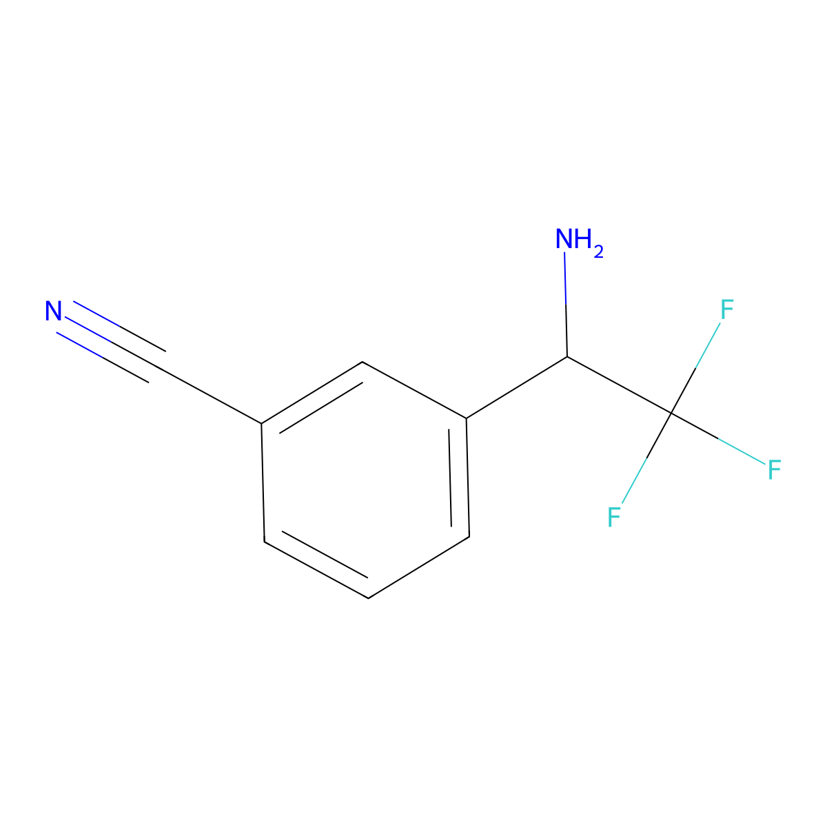 3-((1R)-1-Amino-2,2,2-trifluoroethyl)benzenecarbonitrile molecular structure, CAS 1213398-54-9