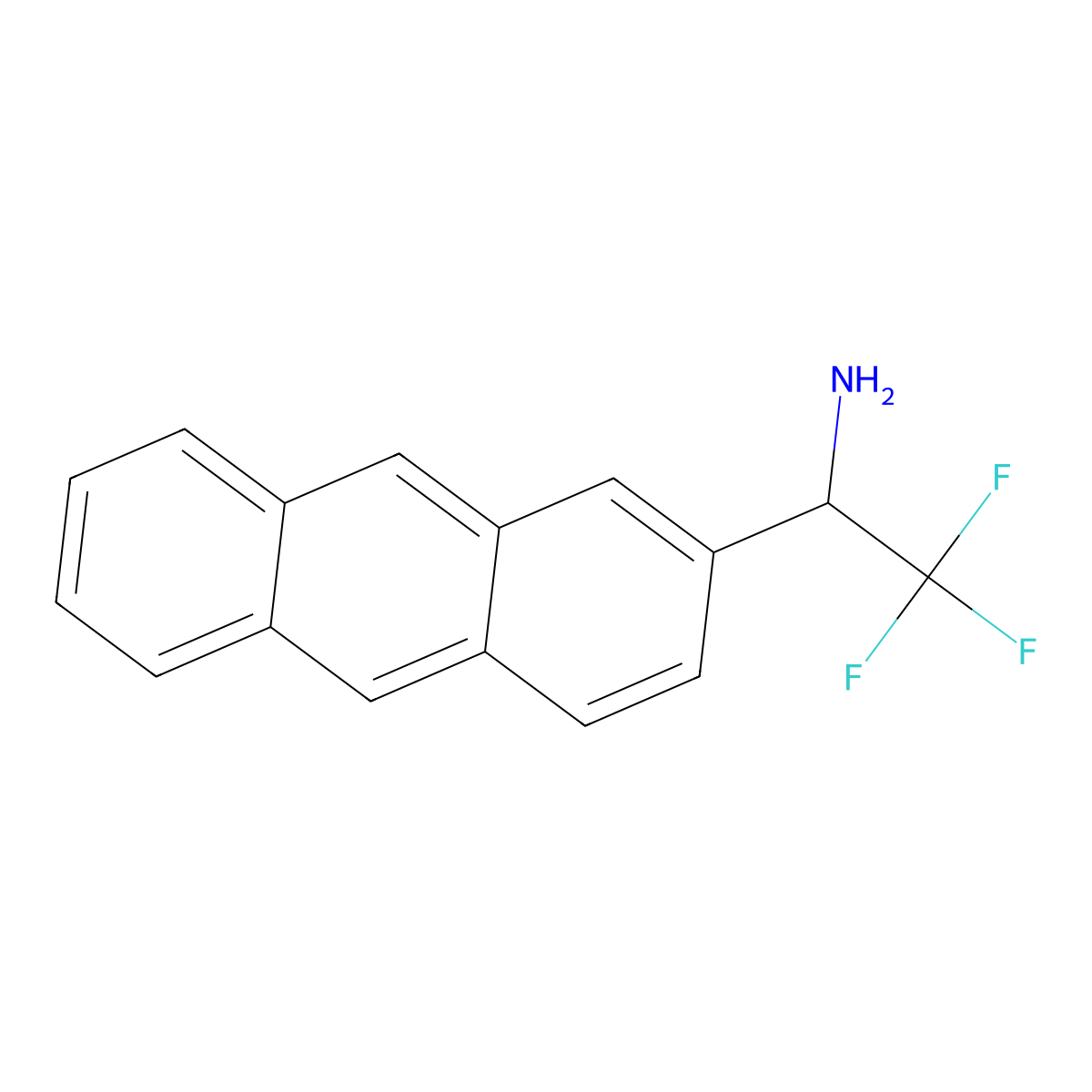 (1S)-1-(2-Anthryl)-2,2,2-trifluoroethylamine molecular structure, CAS 1213398-92-5