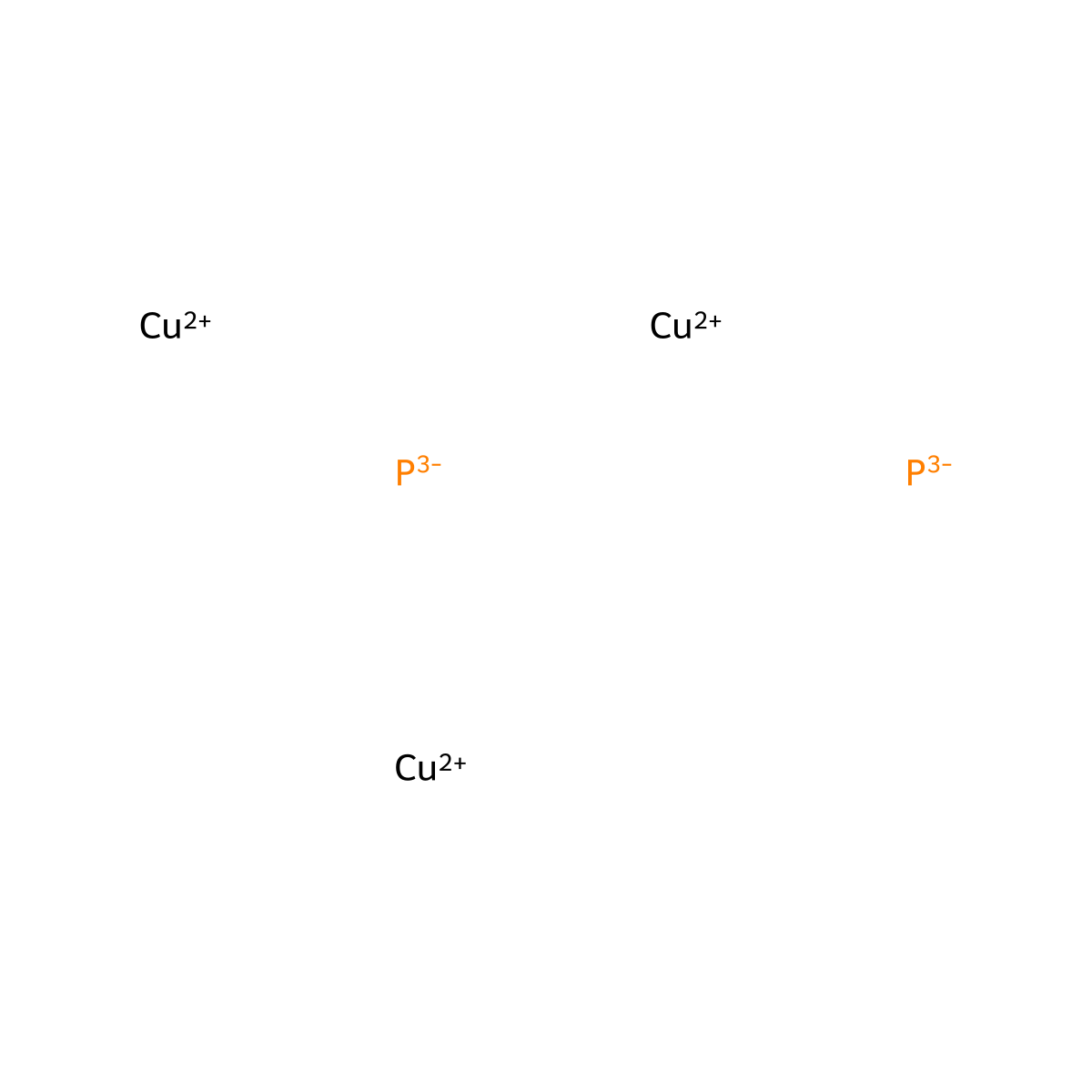 Copper phosphide molecular structure, CAS 12134-35-9