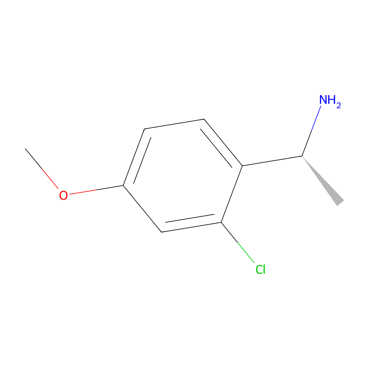(R)-1-(2-Chloro-4-methoxyphenyl)ethan-1-amine molecular structure, CAS 1213400-41-9