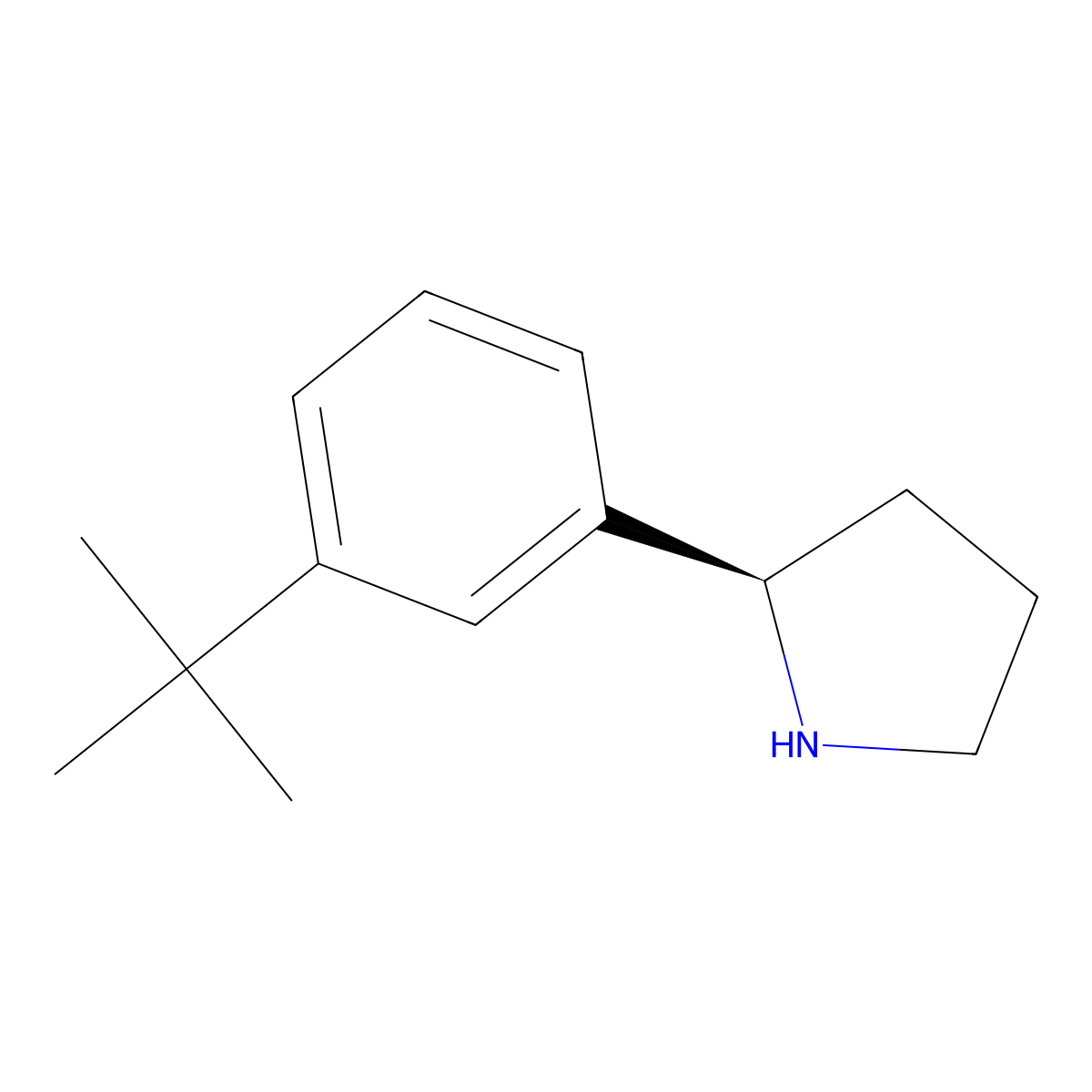 (2R)-2-(3-Tert-butylphenyl)pyrrolidine molecular structure, CAS 1213401-33-2