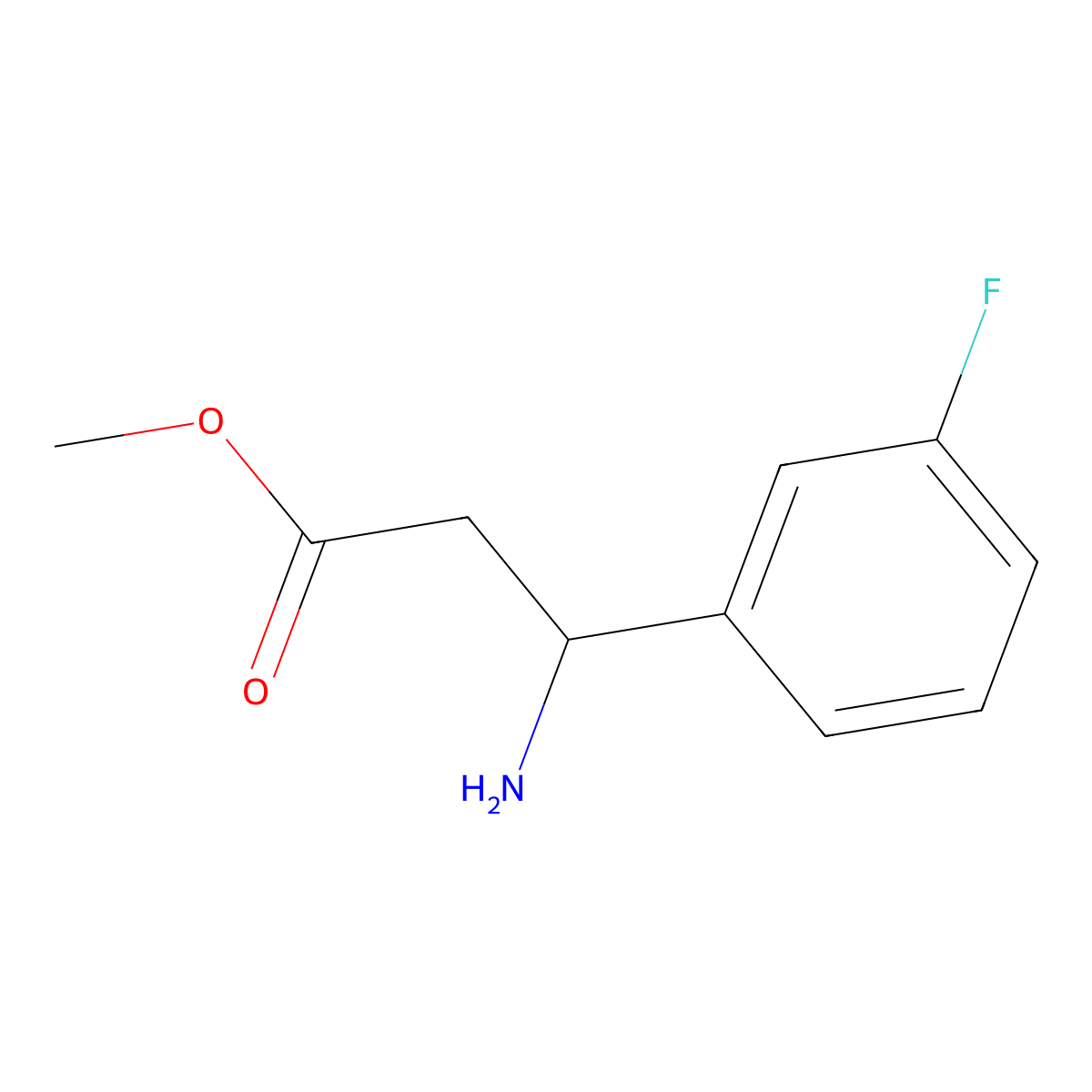 methyl (3R)-3-amino-3-(3-fluorophenyl)propanoate molecular structure, CAS 1213403-50-9