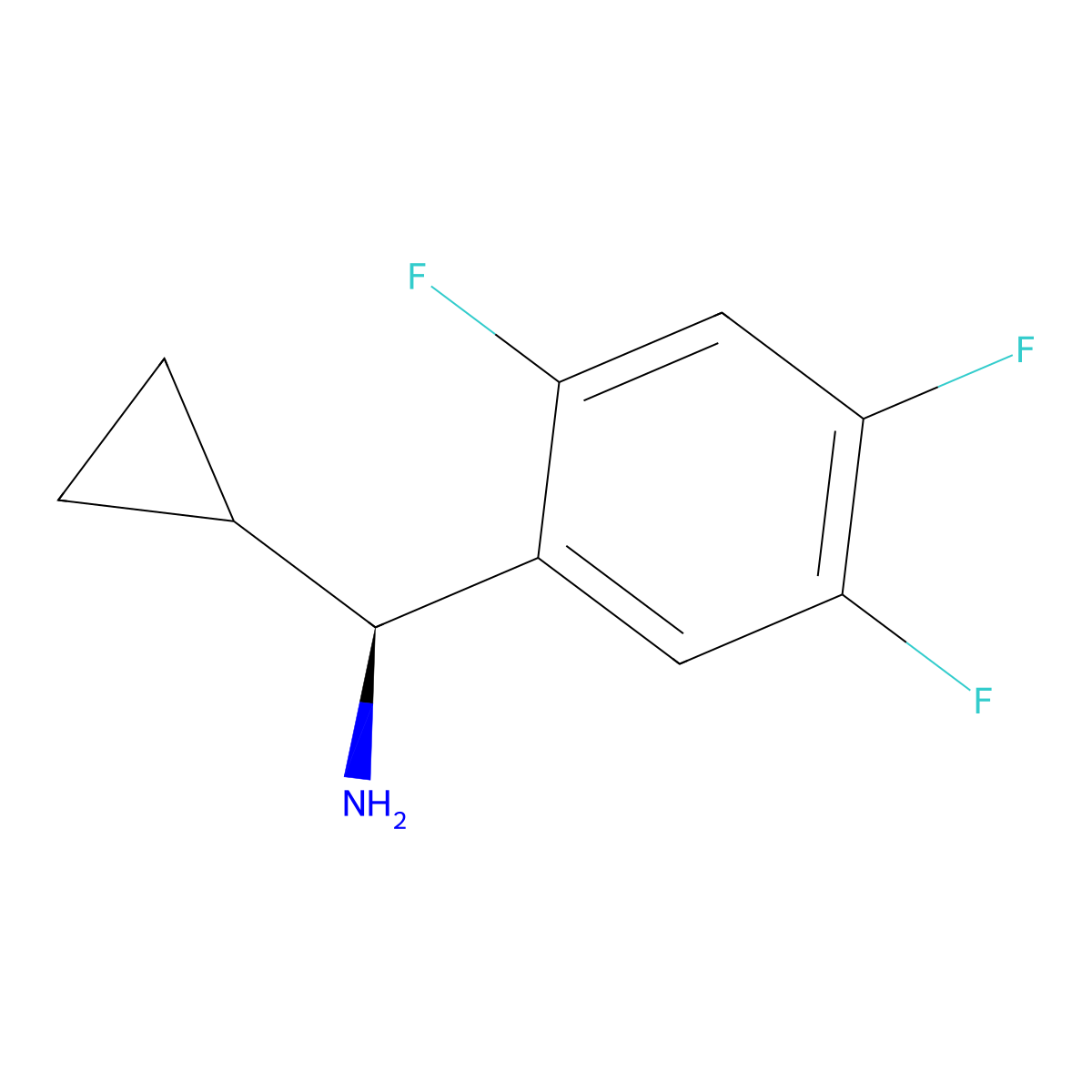 (S)-Cyclopropyl(2,4,5-trifluorophenyl)methanamine molecular structure, CAS 1213404-15-9